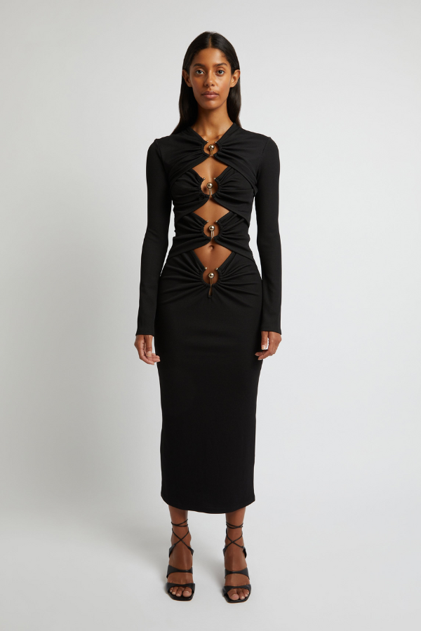 CHRISTOPHER ESBER - ORBIT RUCHED LONG SLEEVE DRESS