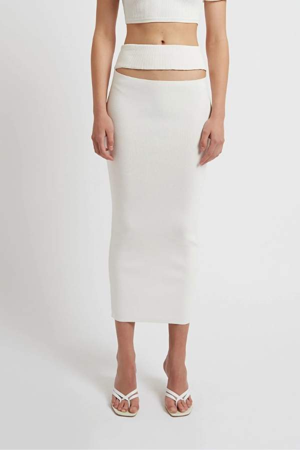 CHRISTOPHER ESBER - SPLIT MICRO KNIT SKIRT