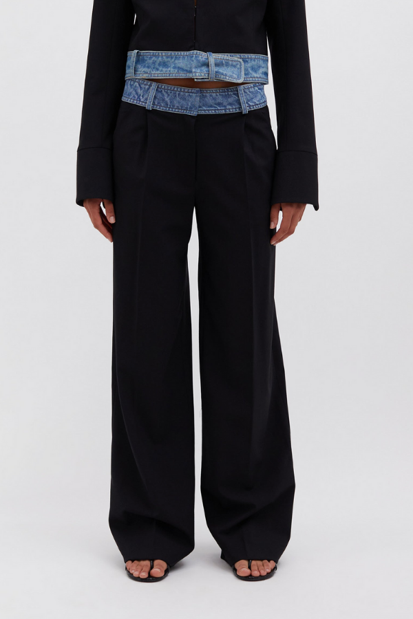 CHRISTOPHER ESBER - DECONSTRUCT DENIM WAISTED WOOL TROUSER