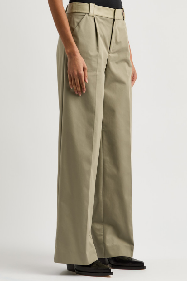CHRISTOPHER ESBER - LEATHER WAIST COTTON TROUSER