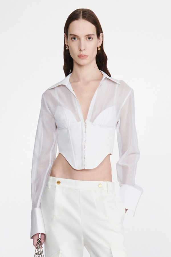 DION LEE - GRID CORSET SHIRT