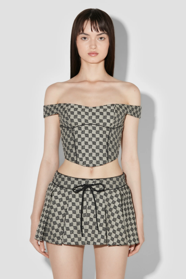 MISBHV - MONOGRAM CANVAS CORSET TOP