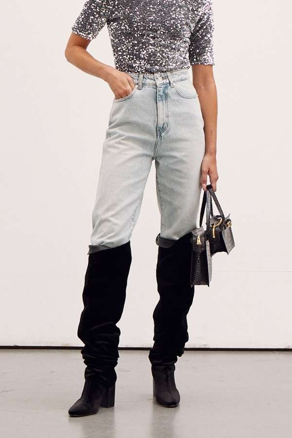 RECTO - VINTAGE HIGH-RISE STRAIGHT DENIM (DUSTY BLUE)
