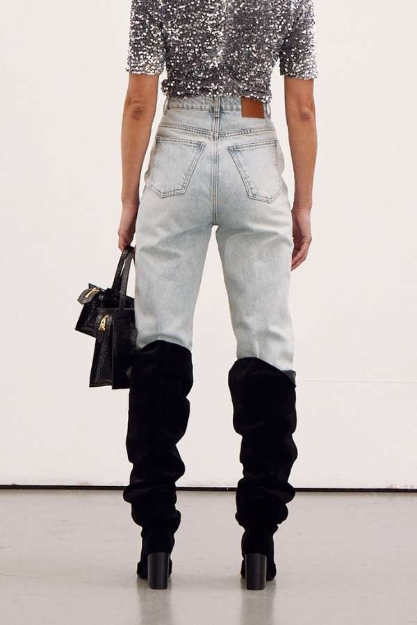 RECTO - VINTAGE HIGH-RISE STRAIGHT DENIM (DUSTY BLUE)