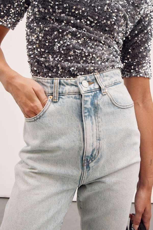 RECTO - VINTAGE HIGH-RISE STRAIGHT DENIM (DUSTY BLUE)
