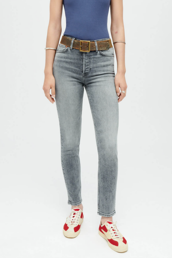 REDONE - 90 HIGH RISE ANKLE CROP IN SILVER FADE