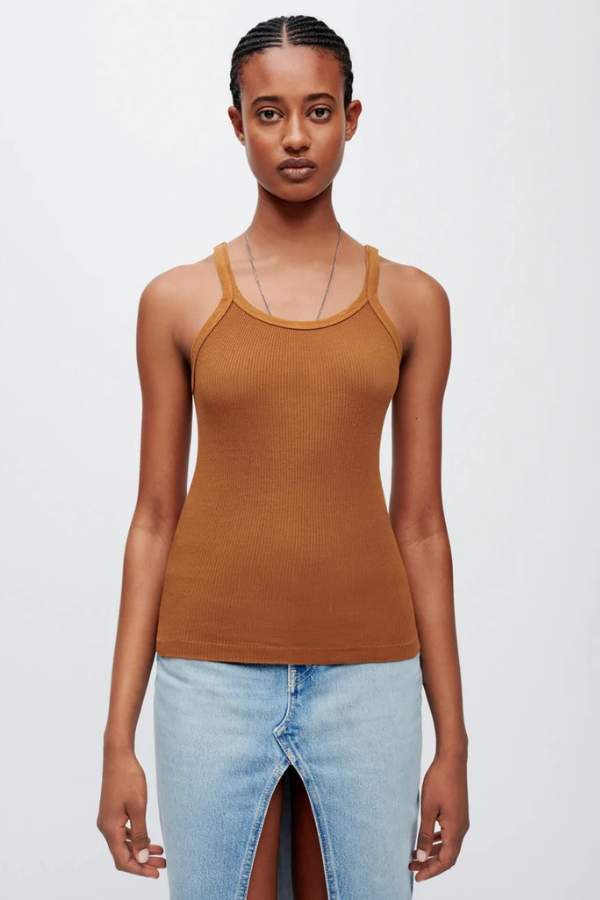 REDONE - RIBBED TANK TOP GINGER